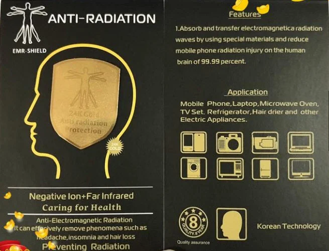 Miếng dán mạ vàng 24KGold Anti Radiation bảo vệ bức xạ điện từ